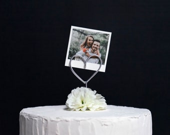 Photo holder Wedding Anniversary Cake topper -  Wire Topper - Polaroid Picture Cake Topper - Polaroid holder - Engagement - Love topper