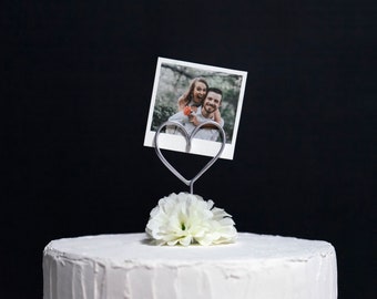 Fotohalter Hochzeit Jahrestag Tortenstecker - Draht Topper - Polaroid Bild Cake Topper - Polaroid halter - Verlobung - Love Topper