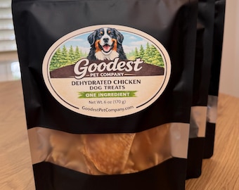 6 oz Dog Chicken jerky treats. Shipped within 24 hours of making.