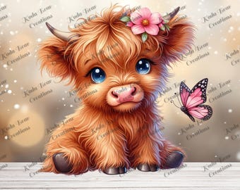 Highland Cow #1 UV DTF Decal or Fabric Transfer | Tumbler Sticker | Ready to Press