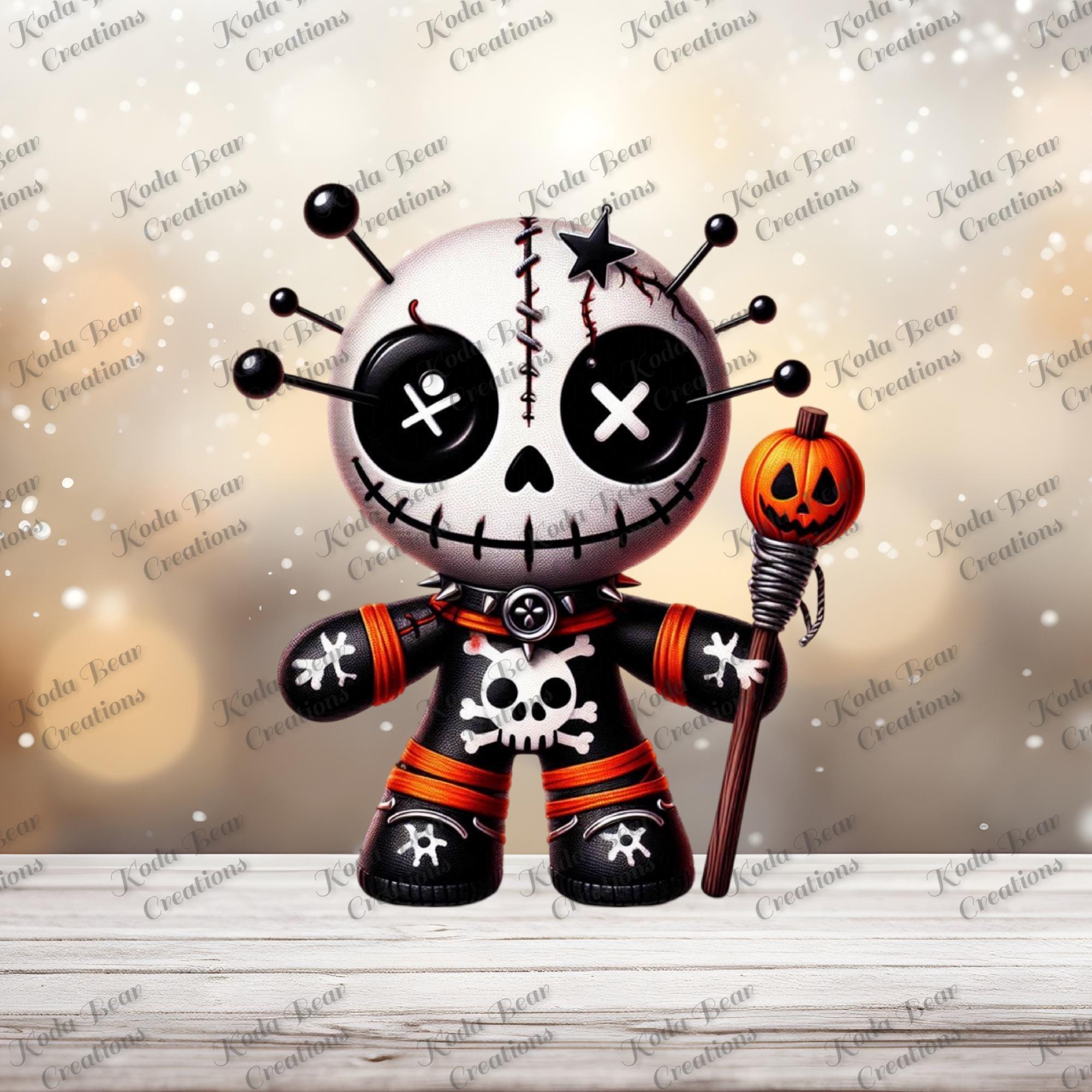 Halloween Voodoo Doll UV DTF Decal-d201| Waterproof Decal | Glass