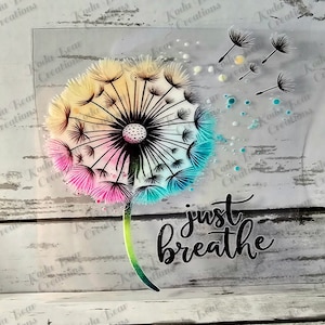 Autocollant Just Breath UV DTF-D364 | Autocollant imperméable | Transfert pour gobelet