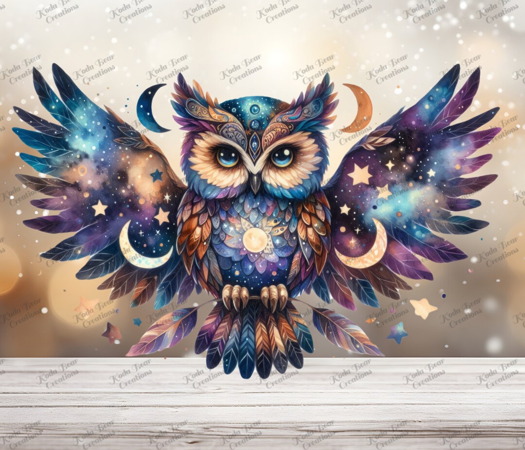 Celestial Owl 2 UV DTF Decal-d032 - Etsy