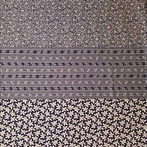 Vintage patterned indigo quilting fabric