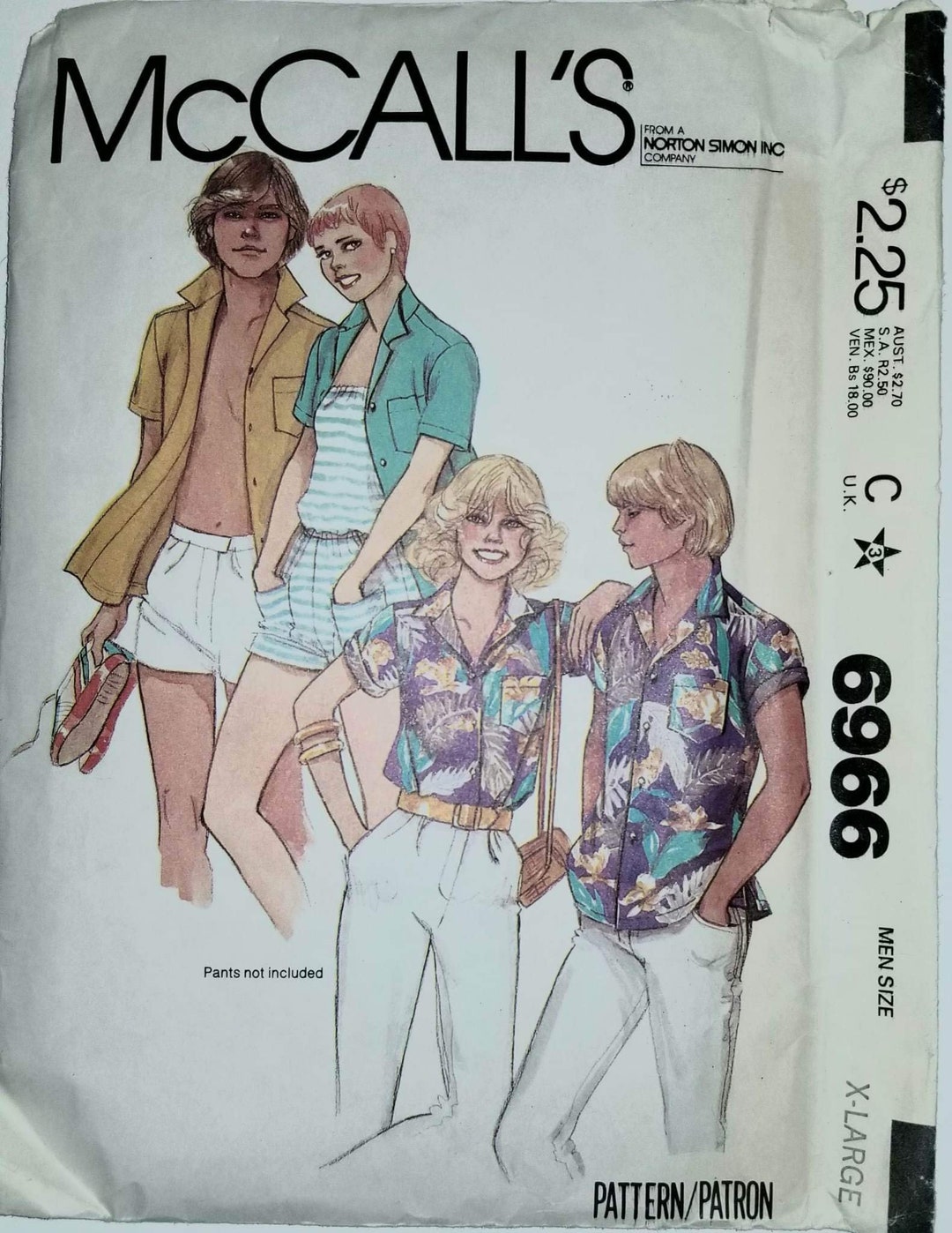 Vintage Mccall's Pattern 6966. Men's Shirt. This 1980 Shirt Has Yoke - Etsy