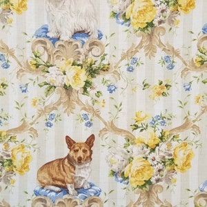 Vintage Lee Joffa "Putting on the Dog" Leinen Toile Stoff