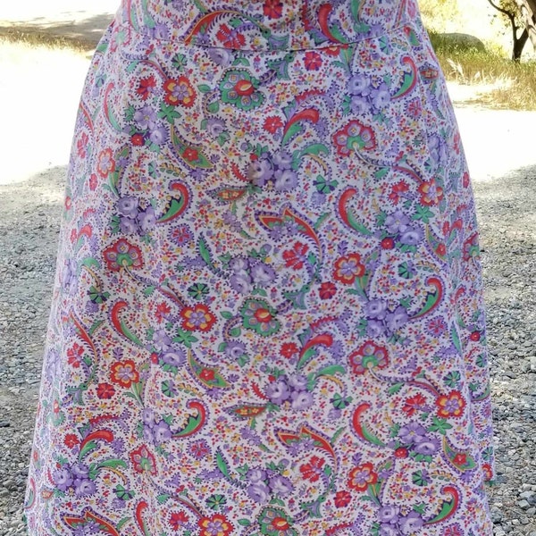 Vintage floral paisley seed cloth apron