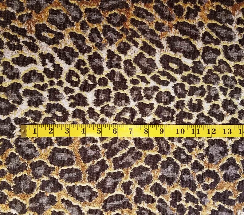 Beautiful Leopard Print Upholstery Fabric in Natural Leopard Tones. Etsy
