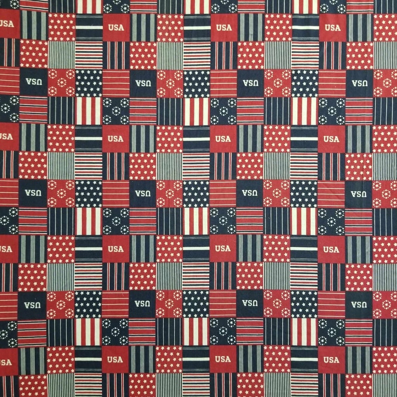 Patriotic Quilting Fabric, Red White and Blue Stars and Stripes Etsy