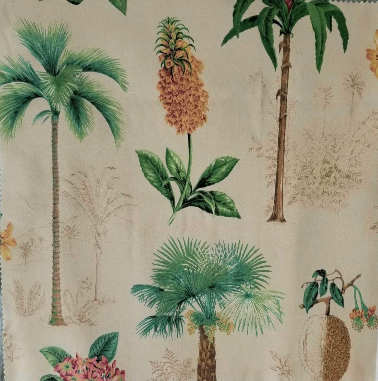 Palm Tree Upholstery Fabric Panel Etsy