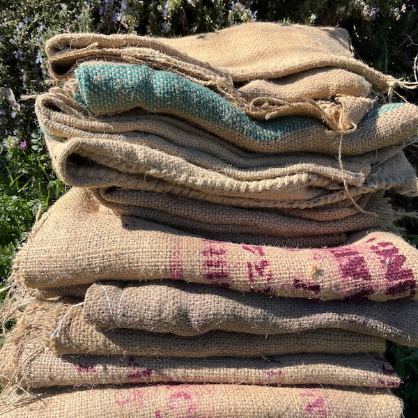 Vintage burlap coffee sacks