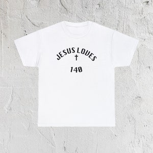 Jesus Loves 140 Dubstep Dance Rave EDM D&B Drum en Bass Techno House Shirt T-shirt