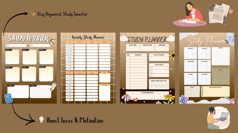 Canva Editable Study Planner: Digital Student Assignment Tracker ...