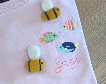 Tropical Fish Mini Fill Stitch Embroidery Design