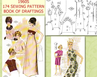 174 Vintage Sewing  Patterns, Retro Sewing Patterns all Sizes ,  ebook PDF Download, 172 Pages