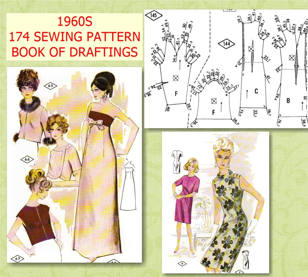 174 Vintage 1960s Sewing Patterns: Retro Styles Ebook (PDF Download) - Etsy