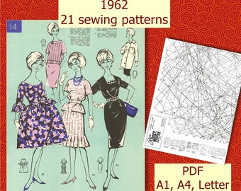 Magazine de mode vintage 1962 : 21 modèles de couture (téléchargement PDF)