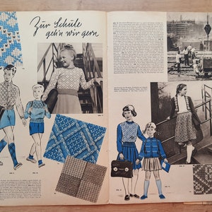 7/1953 Praktische Mode, Vintage Fashion Magazine 1950s, Vintage Sewing Patterns, 1950s German Old Fashion Magazine image 6