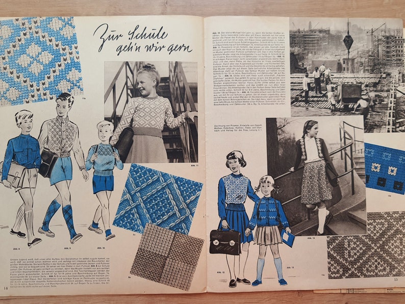 7/1953 Praktische Mode, Vintage Fashion Magazine 1950s, Vintage Sewing Patterns, 1950s German Old Fashion Magazine image 6