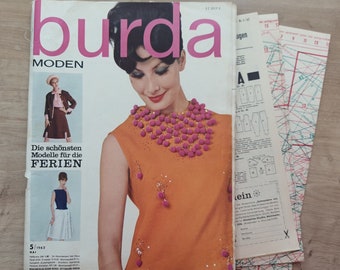 5/1962 Burda Moden , Burda 1960s, Vintage Sewing Patterns, Vintage Burda Fashion, 1960s Sewing Magazine, Fashion Magazine