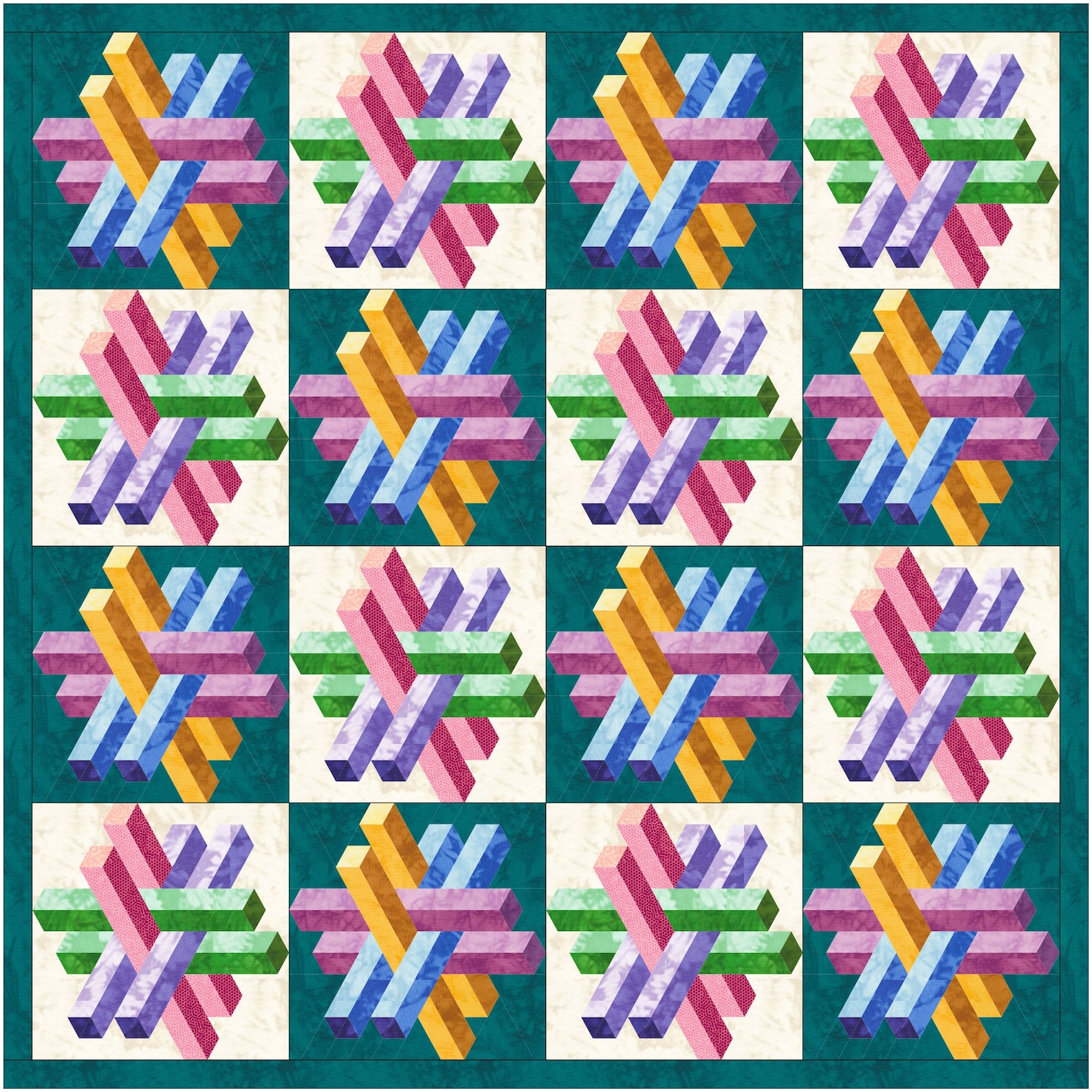 Digital Quilt Block Pattern, Paper Pieced Quilt Pattern, Modern ...