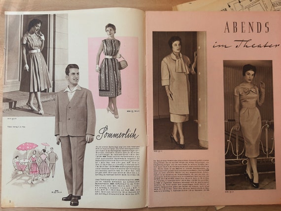 6/1958 Praktische Mode, Vintage Fashion Magazine 1950s, Vintage Sewing Patterns, 1950s German Old Fashion Magazine - Etsy 6/1958 Praktische Mode, Vintage Fashion Magazine 1950s, Vintage Sewing Patterns, 1950s German Old Fashion Magazine - Etsy