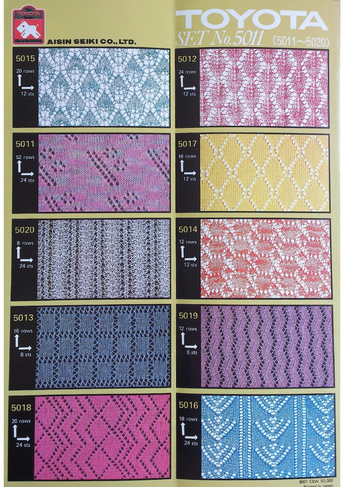 40 Toyota Punch Cards , Knitting Machine Punch Card Patterns , Ebook PDF  Download - Etsy