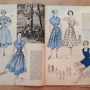 4/1953 Praktische Mode, Vintage Fashion Magazine 1950s, Vintage Sewing Patterns, 1950s German Old Fashion Magazine Bild 5