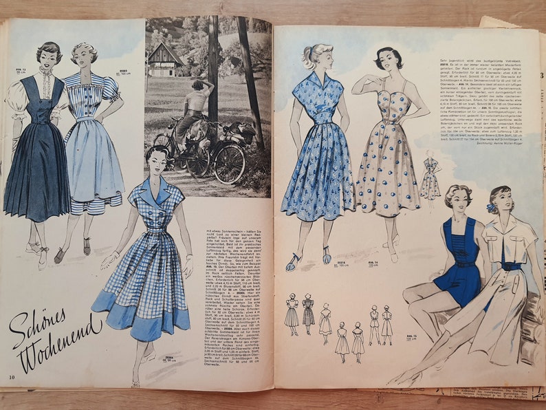 4/1953 Praktische Mode, Vintage Fashion Magazine 1950s, Vintage Sewing Patterns, 1950s German Old Fashion Magazine Bild 5
