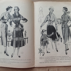 Lutterloh Supplement 50/1953, The Golden Rule Lutterloh System, Lutterloh Patterns, Vintage Fashion Magazine, Book of Draftings afbeelding 6