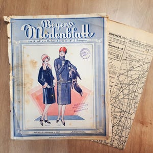 16/1927 Beyers Modenblatt, 1920s Fashion Magazine, 1920s Sewing Patterns, Vintage Sewing Patterns, 1920s German Fashion Magazine