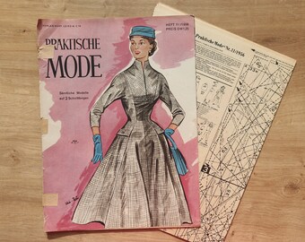 11/1956 Praktische Mode, Vintage Fashion Magazine 1950s, Vintage Sewing Patterns, 1950s German Old Fashion Magazine