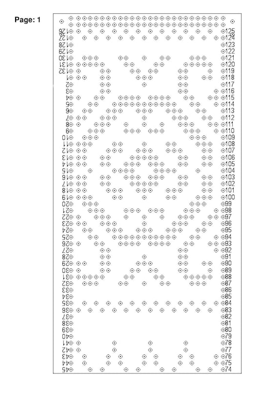 Blank Punch Card for 4.5 mm knitting machines with 24 stitch repeats