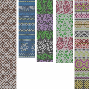 21 x Jacquard Punch Cards  for Knitting Machine, 24 Stitches Punch Card Patterns ,  PDF Download