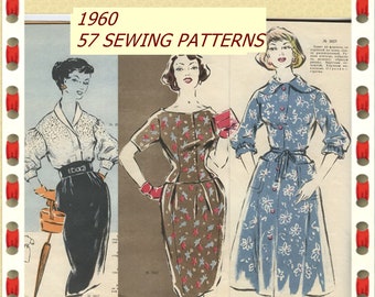 57 Vintage Sewing Patterns, 1960 USSR  Vintage Fashion Magazine with 57 Reduced Sewing Patterns , ebook PDF Download, 56 Pages