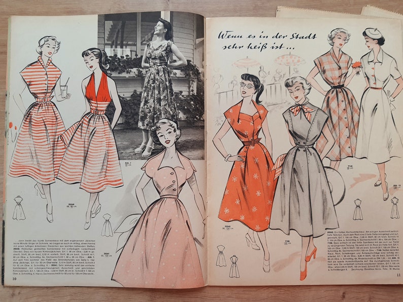 6/1953 Praktische Mode, Vintage Fashion Magazine 1950s, Vintage Sewing Patterns, 1950s German Old Fashion Magazine Bild 7