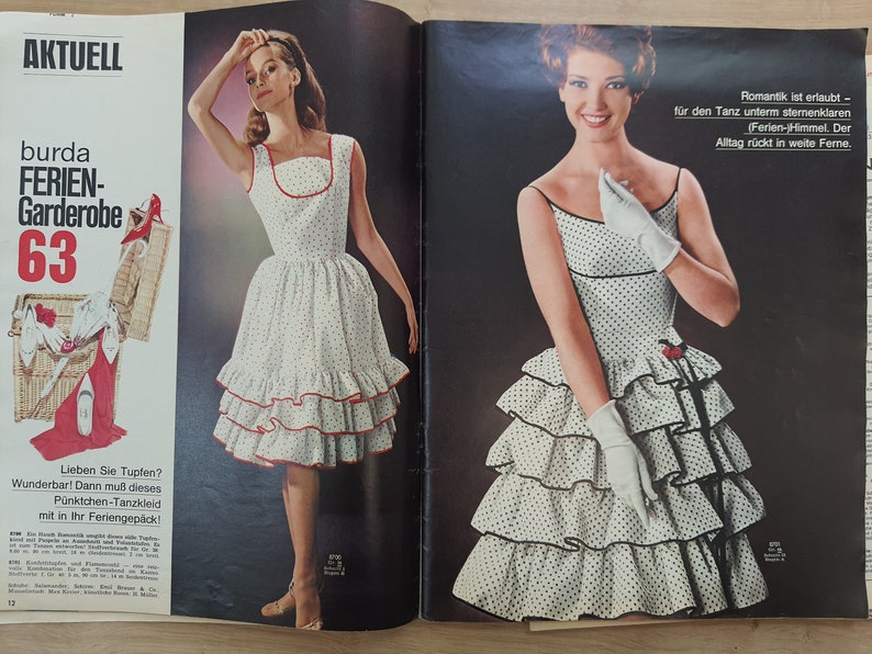 5/1963 Burda Moden , Burda 1960s, Vintage Sewing Patterns, Vintage Burda Fashion, 1960s Sewing Magazine, Fashion Magazine image 6