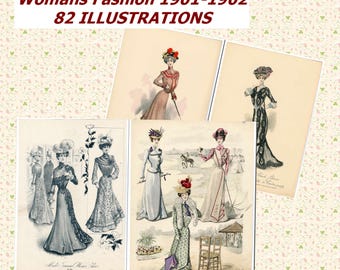 ヴィンテージ衣料品 フランスのファッション雑誌 1915年、アールデコ調