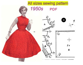 1950s Dress Pattern System: All Sizes Vintage Sewing (PDF) - Etsy