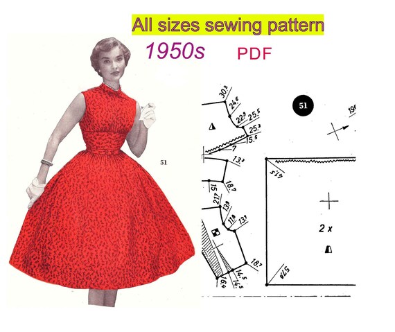 vintage dress patterns free 17 1950s Dress Pattern System: All