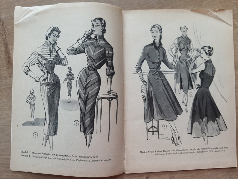 Lutterloh Supplement 50/1953, The Golden Rule Lutterloh System, Lutterloh Patterns, Vintage Fashion Magazine, Book of Draftings afbeelding 2