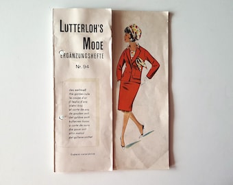 Lutterloh Supplement 94/ca 1966, The Golden Rule Lutterloh System, Lutterloh Patterns, Vintage Fashion Magazine, Book of Drafting