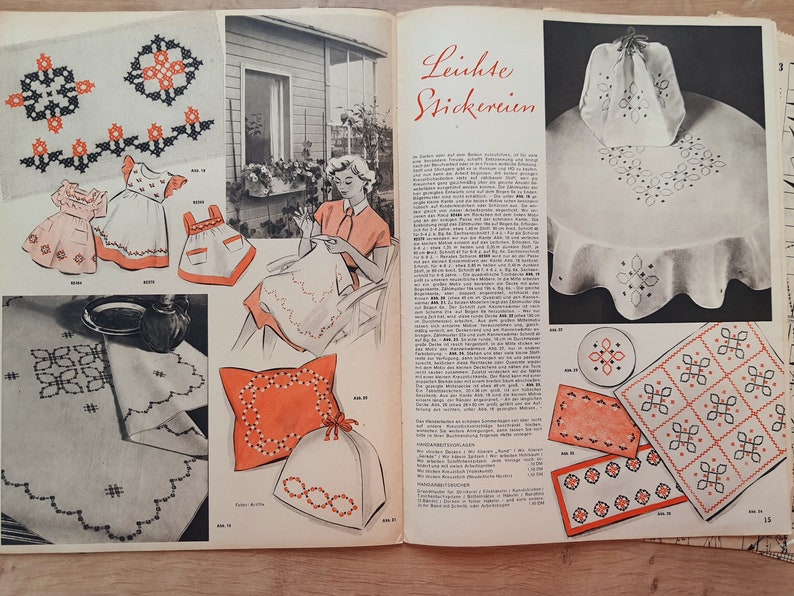 6/1953 Praktische Mode, Vintage Fashion Magazine 1950s, Vintage Sewing Patterns, 1950s German Old Fashion Magazine Bild 9