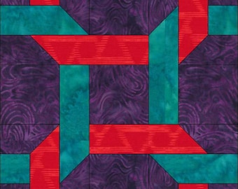 Quilt Block Pattern, Geometric Design (PDF Pattern)