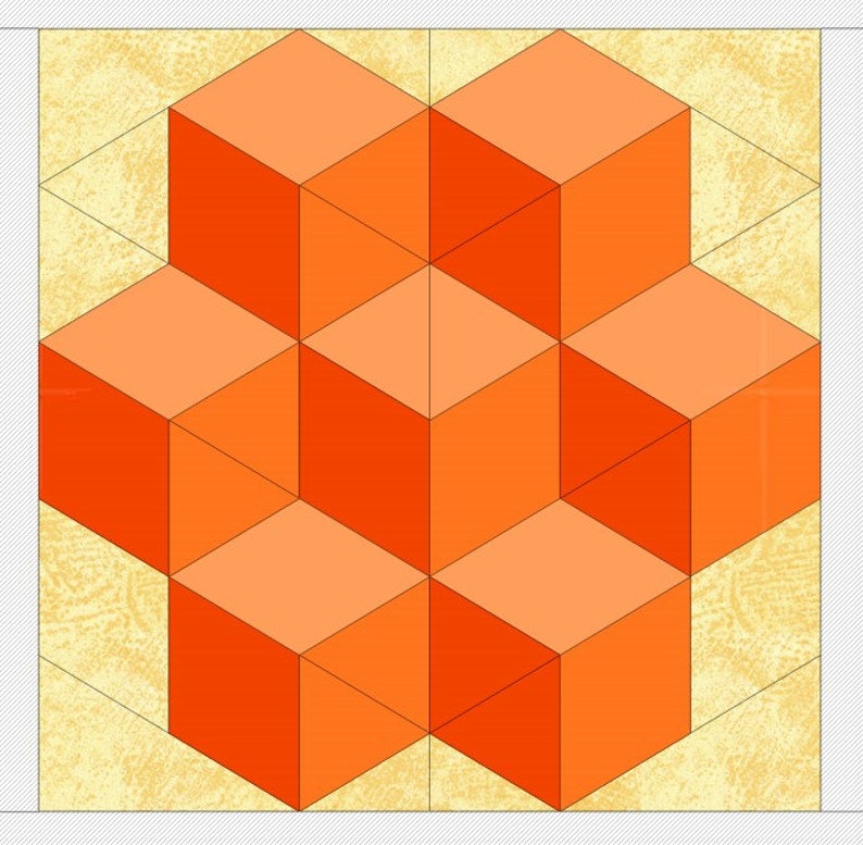 3D Quilt Block Pattern: Modern Design (PDF Pattern) - Etsy