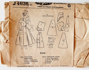 Patrón de costura para vestido de los años 50: vestido de cóctel vintage, talla 42