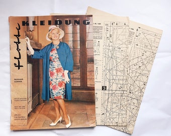1489/1965 Flotte Kleidung , Vintage Fashion Magazine, Vintage Sewing Patterns, 1960s German old Fashion Magazine