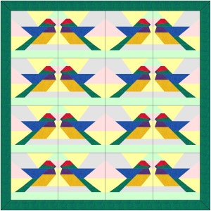 Bird Quilt Pattern Pdf, Digital Quilt Block Pattern, Quilt Patterns modern