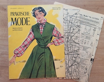 11/1953 Praktische Mode, Vintage Fashion Magazine 1950s, Vintage Sewing Patterns, 1950s German Old Fashion Magazine