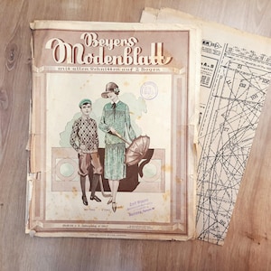 26/1927 Beyers Modenblatt, 1920s Fashion Magazine, 1920s Sewing Patterns, Vintage Sewing Patterns, 1920s German Fashion Magazine